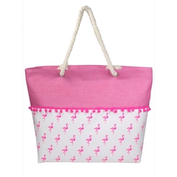 Flamingo Pom Pom // Sail to Sea Totes - Picture 2 of 8